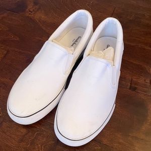 White slip on sneakers